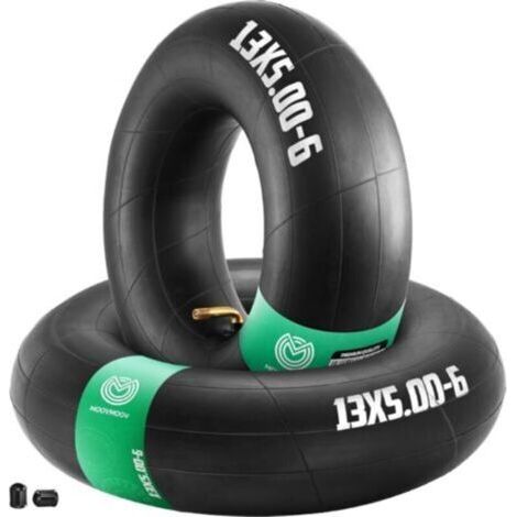 Chambre à Air 13x5.00-6 pour pneus de Tracteur Tondeuse, Tondeuse Autoportée, Pocket Quad et Remorque de Jardin - Jante 6 pouces - Valve coudée - Lot de 2