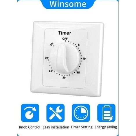 AC 220 V Interrupteur Minuterie Pompe Haute Performance Commande lectronique Compte Rebours Mcanique Socket Time Switch-30min (1/4)