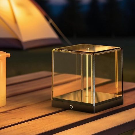 Luce notturna a LED ricaricabile, cubo a forma di C, lampada da scrivania con luminosità regolabile, piccola luce quadrata per dormire, dimmerabile tramite tocco (1/5)