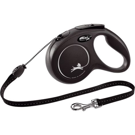 Flexi Guinzaglio Nero a Corda - Flexi Guinzaglio Nero a Corda - M