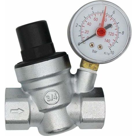 DN20 3/4 Zoll Wasserdruckminderungsventil, Wasserdruckregler mit Manometer
