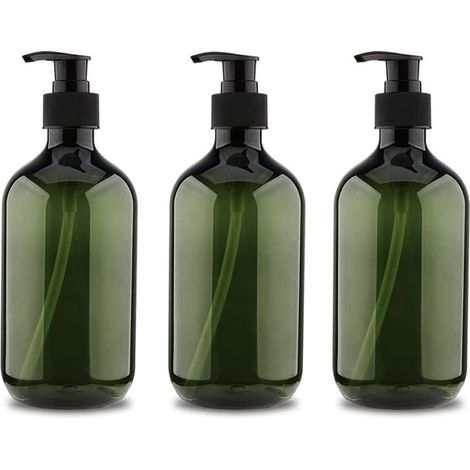 Juego de 3 botellas con dosificador de 500 ml, botellas para champú, dispensadores de líquidos recargables, botellas vacías con dosificador recargables, botellas vacías con dosificador recargables par (1/5)