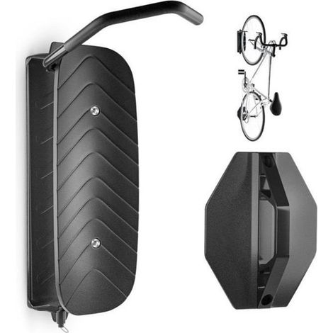 Soporte de pared giratorio para bicicletas,Soporte vertical para bicicletas,Soporte para garaje,Negro,1 unidad (1/5)