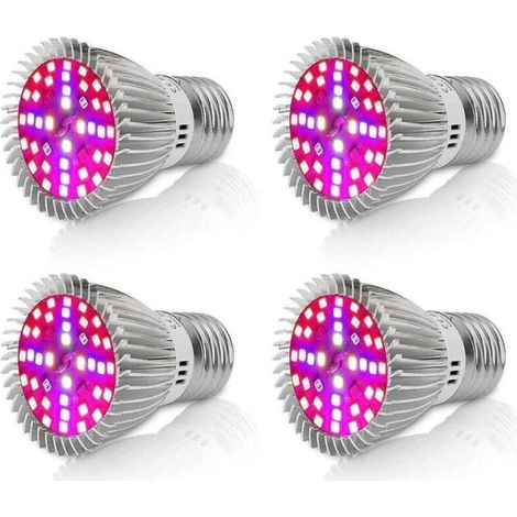 [4 piezas] Lámpara LED de cultivo E27 de 10 W, espectro completo (1/5)