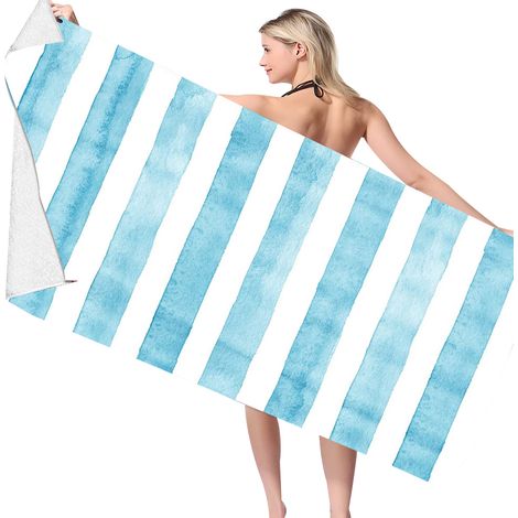 Grande serviette de plage extra large 70 x 150 cm, idéale pour la piscine, les pique-niques et le bain. Jacquard peluche ultra douce. (1/5)