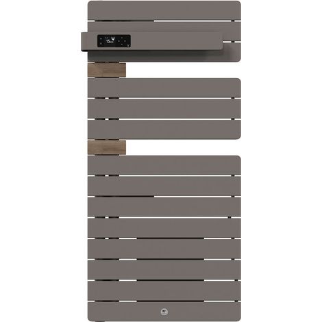 Radiatore elettrico scaldasalviette Allure 4 Classique Palo a sinistra 1500W Grigio roccia/Quercia - THERMOR - 483330 (1/4)