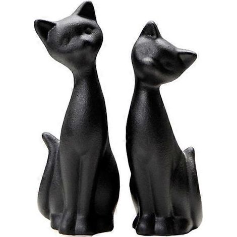 Statuette de chat noir, mini figurine de chat pour la décoration intérieure, figurine de chaton en céramique mate pour la décoration de chambre, figurine de chat à offrir.