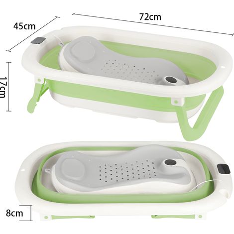 Bébé Baignoire Portable Avec support de bain Bébé Pliable Bain Sûr Avec affichage de la température 0-3 Ans (1/5)