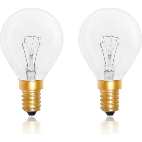 Dimmable Oven Bulbs, Edison E14 G45, 78 mm x 45 mm, Resistant to 300 Degrees, 410LM, AC 220V, 2700K Warm White, P45 Bulb, for Ovens, Grill Lamps, Lava Lamps, Pack of 2 (1/5)