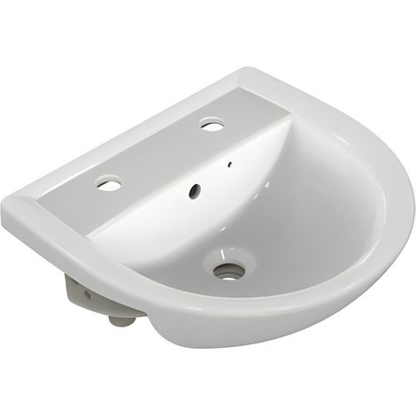 Armitage Shanks Sandringham 21 Semi-Recessed Basin 500mm Wide with Chain Hole - 2 Tap Hole (1/3)
