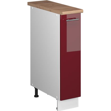 Armadio cucina dispensa alto Fame-Line, Bordeaux lucido/Bianco, 20 cm, PL Rovere, Vicco (1/5)