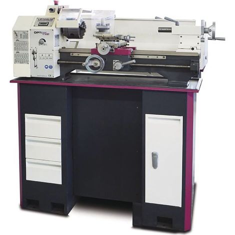 Tour à métaux d'établi hauteur des pointes 125 mm entre-pointes 550 mm alésage 21 mm 1,1 kW 230V vitesses variables Optiturn TU2406V 230V (1/3)