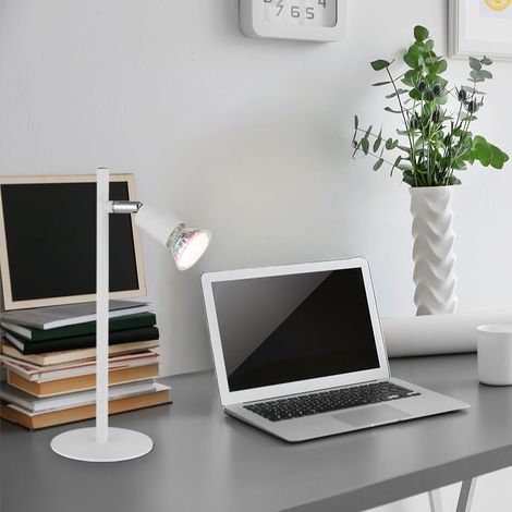 Tischlampe Leselampe Tischleuchte weiß Spot beweglich Wohnzimmerlampe H 30 cm