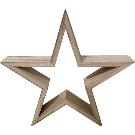 TrendLine Deko-Stern Holz 29 x 29 x 5 cm