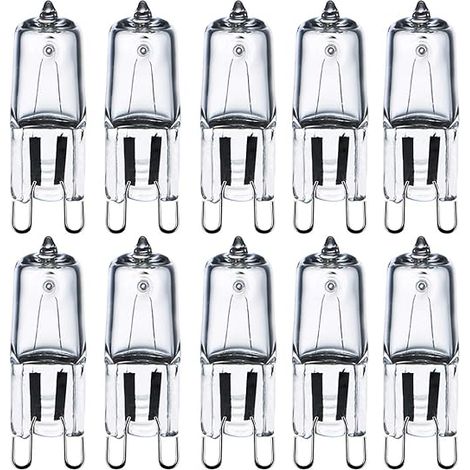 Ampoule halogène G9 40w 230v 2800k lumière blanche chaude dimmable, ampoule à capsule G9 pour lampes suspendues, Appliques murales, Lampes de table, lot de 10 (1/4)