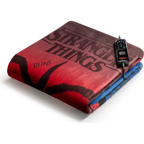 Imetec CaldoPlaid Stranger Things Couverture chauffante 150 W Bleu, Rouge Tissu, Peluche