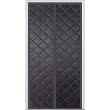 Rideau de porte isolant magnétique noir 100 x 210 cm – protection contre le froid, occultant et insonorisant