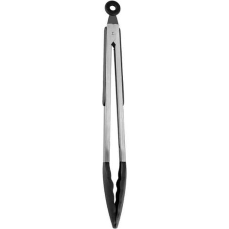 Pince de Cuisine - Noname - Pince en Acier Inoxydable et Silicone - Antidérapante - 20.5cm - Noir