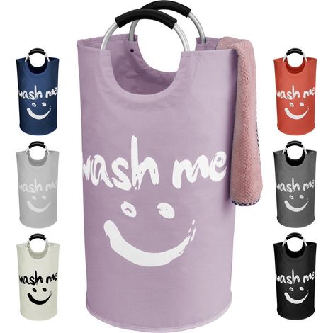 Faltbarer Wäschekorb 115L mit Aluminiumgriffen, wasserdicht, XL, Lila (1/5)