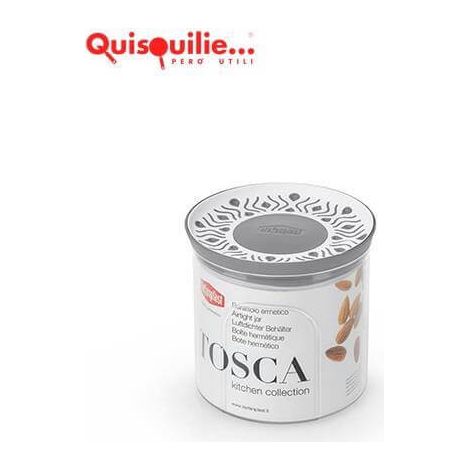 Bocal Tosca Lt 0,7 Gris Rond Hermétique, Pour Alimentaire Qualité Extra Made In Italy
