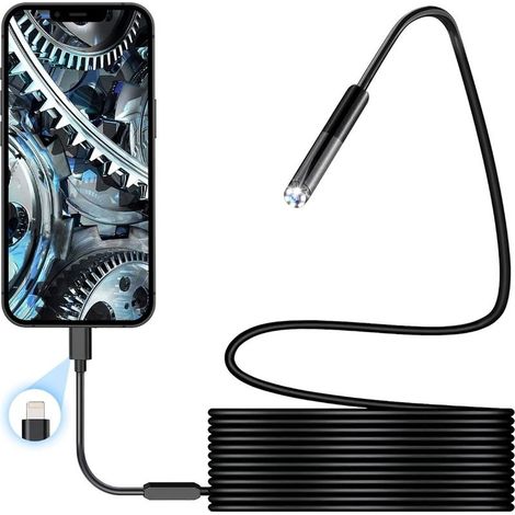 1PC Endoscope 1080P WiFi Endoscope Camera, 7.9mm IP67 Waterproof Probe, 3M Semi-Rigid Cable with 6 LEDs, Compatible with iOS & Android (1/5)