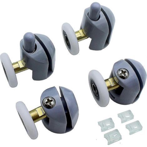 Lot de 4 roulettes pour porte de douche, roulettes pour paroi de douche en verre, poulies à roue unique, roues de 25 mm pour cabine de douche, pièces détachées pour paroi de douche (1/5)