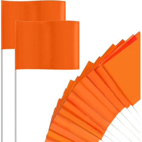 Rasenmarkierungsfähnchen, 100 Stück orange Fähnchen zur Rasenmarkierung (1/5)