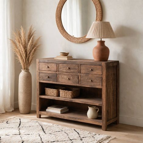 Buffet 6 tiroirs en bois recyclé Indra (1/5)