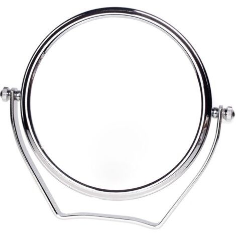 Miroir Maquillage Grossissement x10, 6 inch Compact Miroir Cosmétique sur Pied, chrome, Ø 15,3 cm, 100% et 1000% orientable sur 360°, Haute Qualité miroir de Table