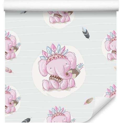 Carta da parati con elefanti indiani per soggiorno e camera da letto, 50x1000 cm (1/5)