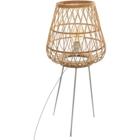 Atmosphera – Lampadaire trépied en bambou et métal H76cm – Design moderne pour salon et chambre – Compatible ampoules E27 jusqu'à 40W (1/5)