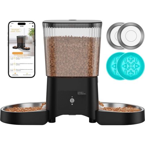 5G/2.4G WiFi Automatic Cat Feeder with 4 Bowls (Stainless Steel Bowl + Slow Bowl), Cat and Dog Food Dispenser, Easy Operation (1/5)