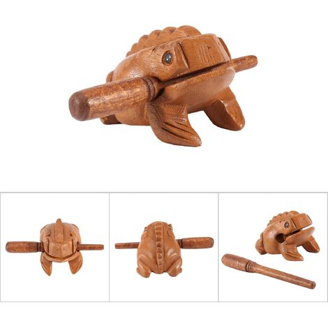 Instrument de Musique Traditionnel Thaïlandais Grenouille Crapaud en Bois Déco Bureau Maison 3 (1/5)