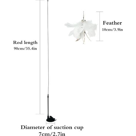 Jouets À Plumes Pour Chats Avec Cloche Et Ventouse - Interactif Chatons Baguette Teaser Canne A Peche Pour d'Intérieur (1/5)