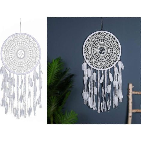 Attrape-rêves en plumes, mural, pour chambre d'hôtel (1/4)