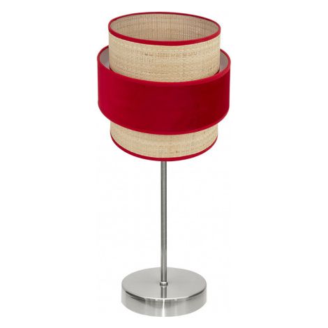 Sobremesa Reyes 1xe14 Niquel/natural-rojo 43x18x18 cm
