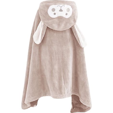 Ultraweiches Kapuzen-Babyhandtuch mit Cartoon-Motiv, Kinderbadetuch mit niedlicher Kapuze für Babys, Kleinkinder und Babys, 70 x 1 cm, Braun