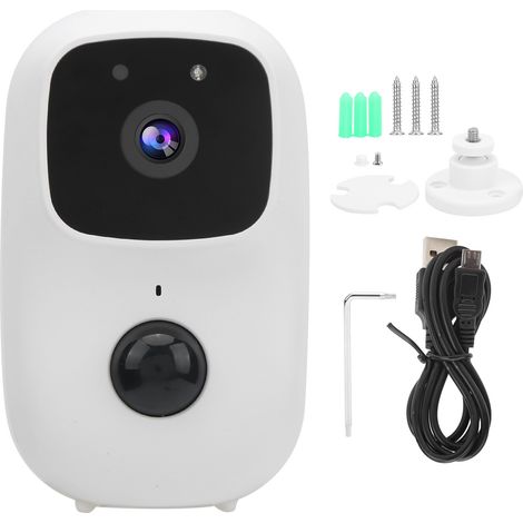 Sonnette vidéo intelligente WiFi 1080P avec caméra visible, détection de mouvement PIR, étanche IP65, compatible Tuya (1/5)