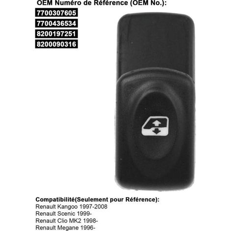 Fensterheberknopf für Kangoo, Scenic, Clio 2, Megane 7700307605 (1/5)
