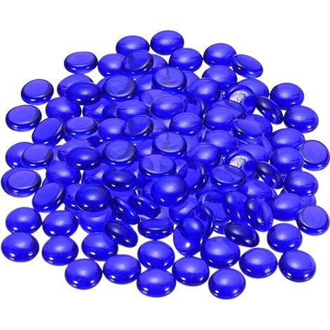 Perles de Verre pour Foyers Billes Rondes Gravier Cailloux Remplissage Vase Réfléchissant Décoration D'Aquarium Poisson Bleu Profond (1/5)