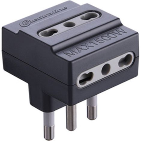 ADATTATORE TRIPLO 16A 3PR BIP NERO FIG.10  25 PZ
