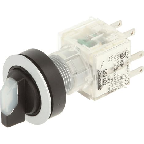 Schlegel 23.001.153 leucht selettore, rastend, 3 posizioni, Tast Contatto GEBER 1 No e 1 apribottiglie con portalampada t5,5 K, LED 24 V, Trasparente/Argento (2 pezzi) (1/4)