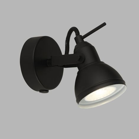 Applique Contemporanea Focus Spotlight Acciaio Bianco Nero 1 Luce Gu10 (1/5)