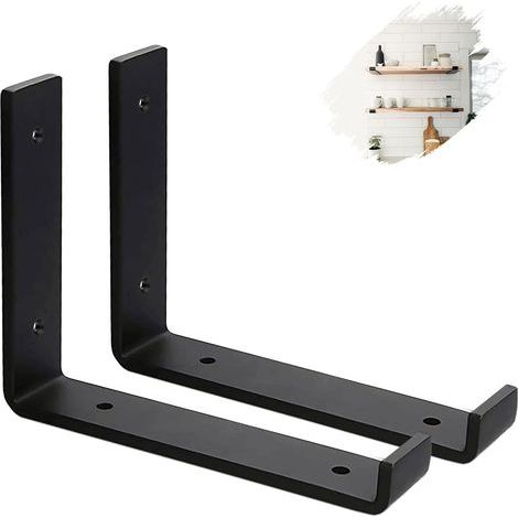 Set of 2 wall brackets for 5mm thick scaffolding - Wall bracket - With matching black screws (20cm) (1/5)
