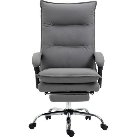 Chaise Bureau Vinsetto avec Fonction Massage, Réglable en Hauteur, Ergonomique et Confortable pour Poste de Travail en Gris Foncé (1/5)