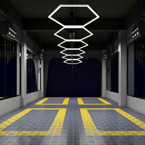 Luci LED esagonali car detailing SOGI LAM-ES15 - 6 esagoni - 6500 K - 186 W - 4904x969 mm (1/4)