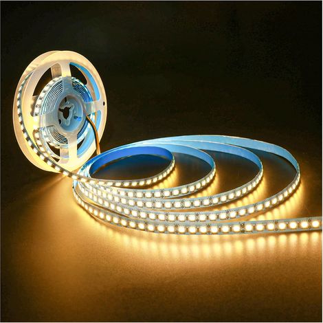 Ruban LED 12V, Blanc Chaud 3000K Bande LED 5M 5050 IP20 120 LEDs/M, Total 600 LEDs Bande Lumineuse LED Lumières de Bande pour Chambre, Décoration de Cuisine (1/5)