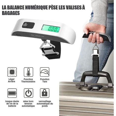 Bagagevåg électronique Bärbar digital resväska våg Resväska väger Resevåg Max 50 kg Bakgrundsbelyst (1/2)
