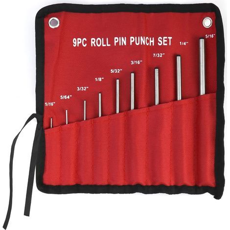 Jeu de 9 Chasses-Goupilles en acier renforcé 1.5mm - 8 mm 1/16"-5/16" avec Sac de Transport (1/5)
