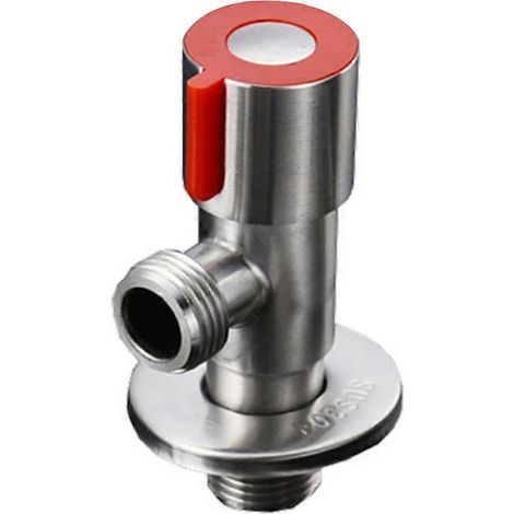 Double joint d'angle en acier inoxydable brossé pour accessoires de cuisine et de salle de bain, pour WC, lavabo et chauffe-eau Aqua Stop (rouge) (1/5)